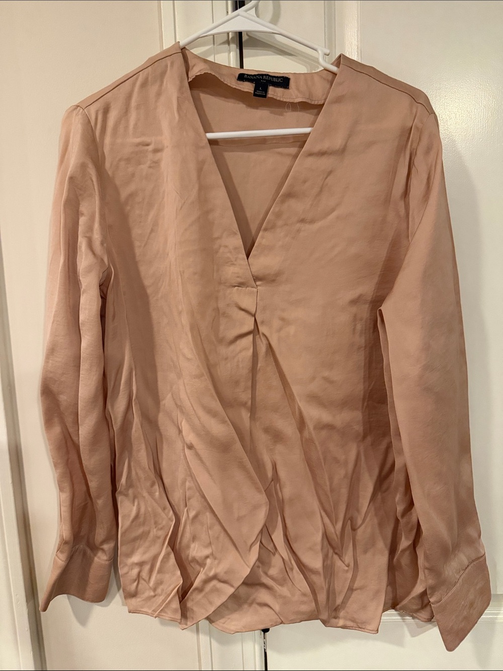 Banana Republic Blush Pink V-Neck Wrap Blouse